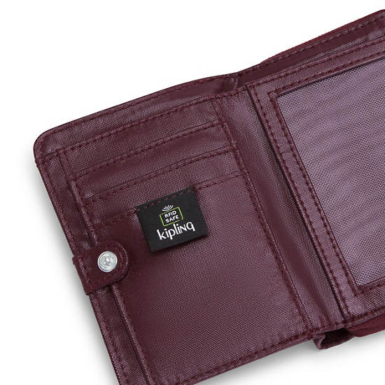 Kipling Money Love Metallic Small Wallet Portefeuille Bordeaux | België 1009EB